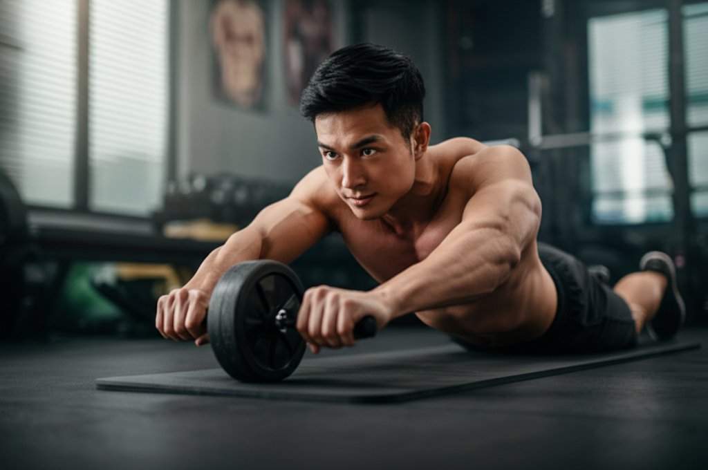 รูปภาพประกอบบทความ: วิธีออกกำลังกายด้วยลูกกลิ้งหน้าท้อง: สร้าง Six Pack ได้จริง!