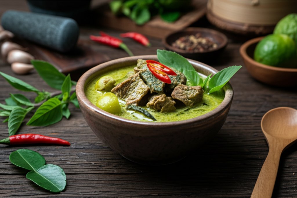 รูปภาพประกอบบทความ: แกงเขียวหวานเนื้อ: สูตรลับเคล็ดไม่ลับ เนื้อนุ่ม หอมอร่อยลงตัว