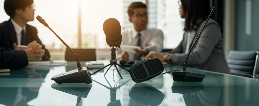 รูปภาพประกอบบทความ: เลือกไมโครโฟนสำหรับการประชุม: คู่มือฉบับสมบูรณ์ (2025)