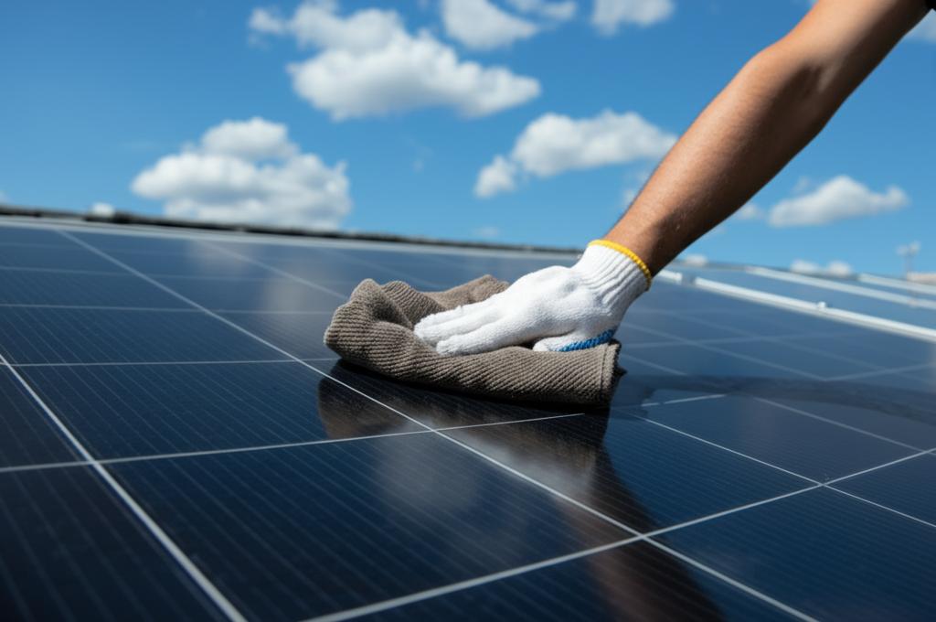 รูปภาพประกอบบทความ: ล้างแผงโซล่าเซลล์เองที่บ้าน: คู่มือฉบับสมบูรณ์เพื่อประสิทธิภาพสูงสุด